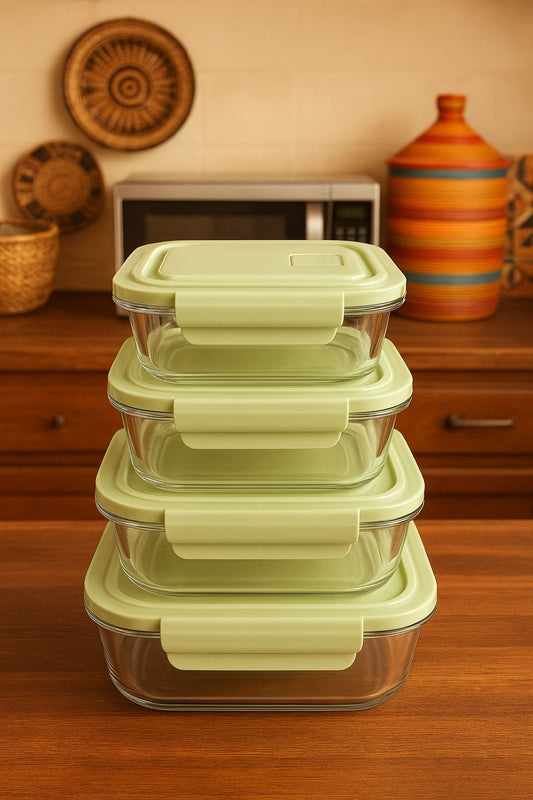 4 PCS Borosilicate Glass Storage Bowl Set