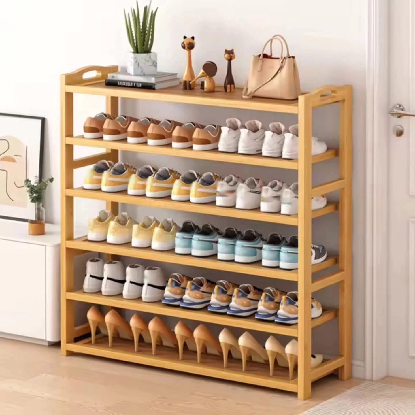 6-Layer Bamboo Shoe Rack