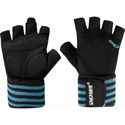 SND Half-Finger Sports Gloves with Wrist Bracers