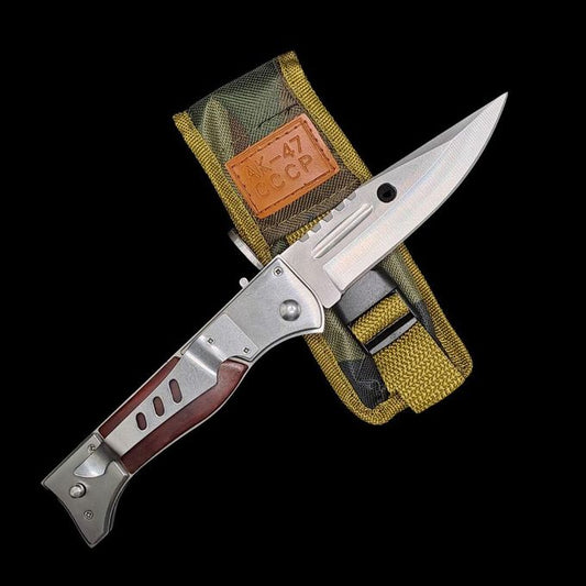 Automatic Switch Blade CCCP Tactical Knife with Camouflage Sheath