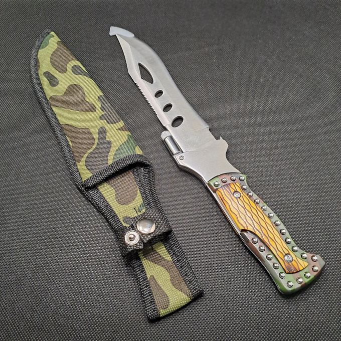 Multipurpose Camping and Tactical Hunting Knife with Pouch
