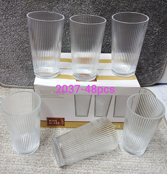 Ribbed Glasses – 6 Pieces