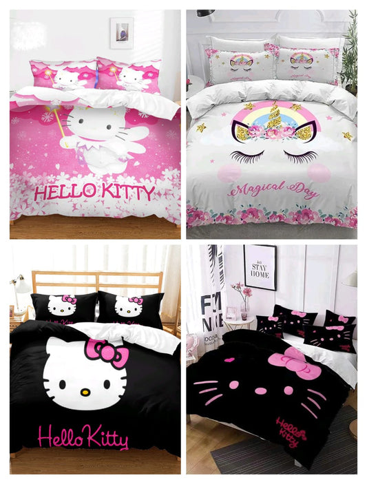 3-in-1 Cartoon Themed Kids Duvet Cover Set