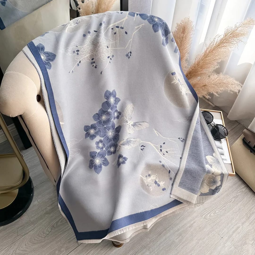 Luxury Floral Print Women’s Winter Scarf