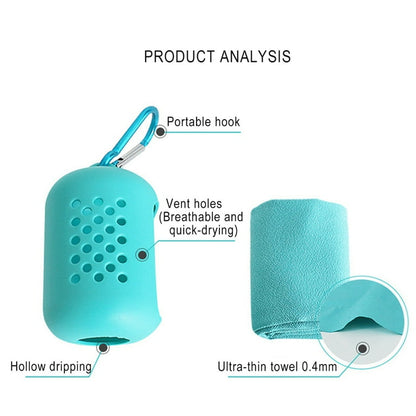 Portable Sports Quick-Dry Cooling Towel in Silicone Pouch
