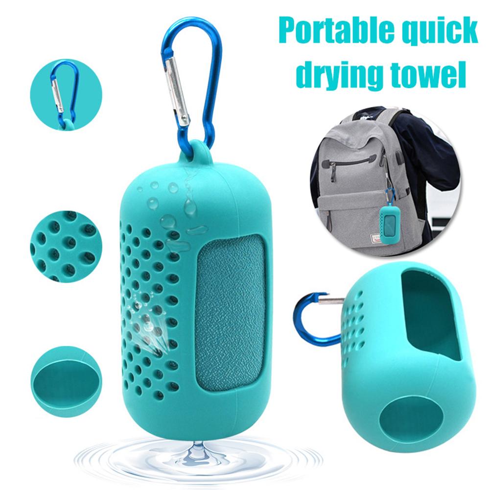 Portable Sports Quick-Dry Cooling Towel in Silicone Pouch