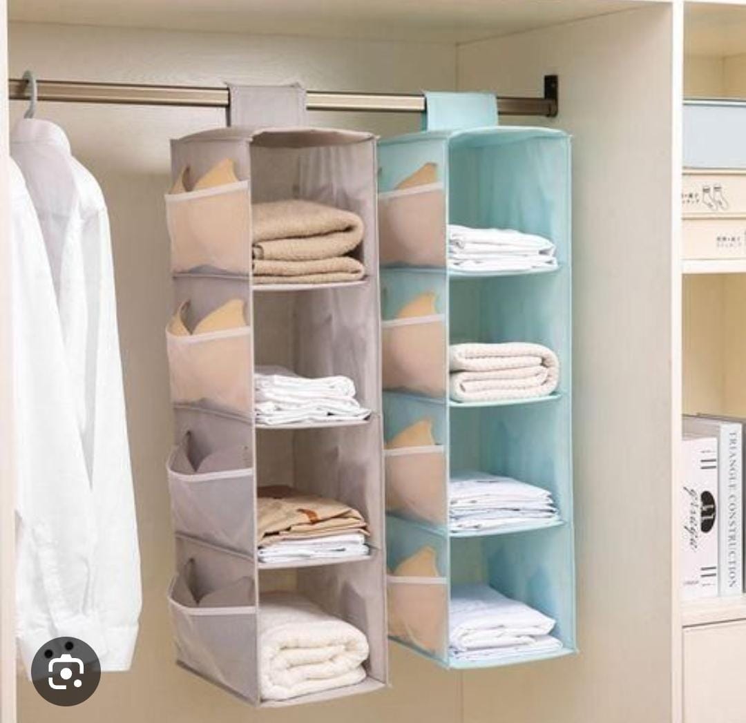 Multi-Pocket 4-Layer Hanging Wardrobe Organizer
