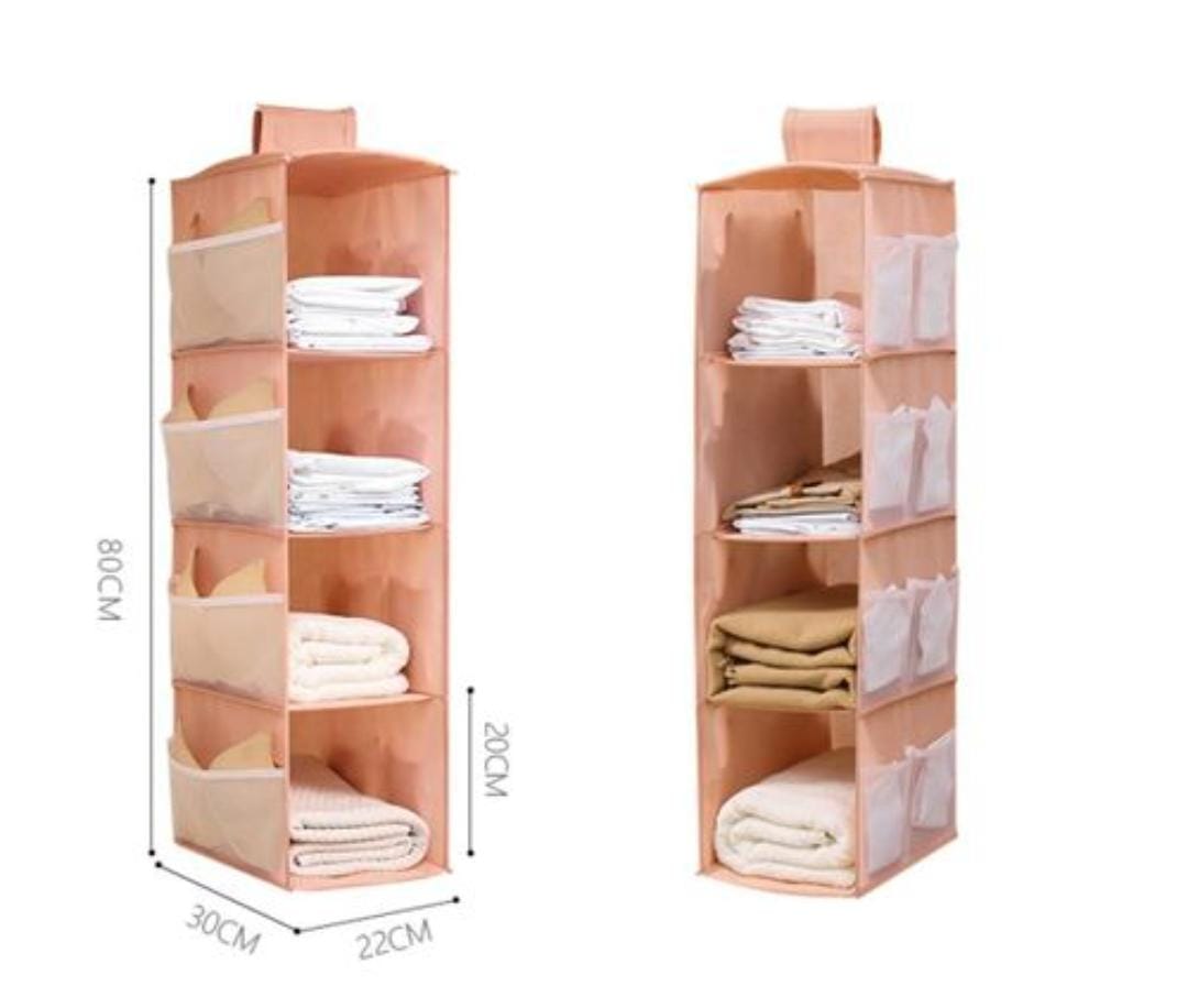 Multi-Pocket 4-Layer Hanging Wardrobe Organizer