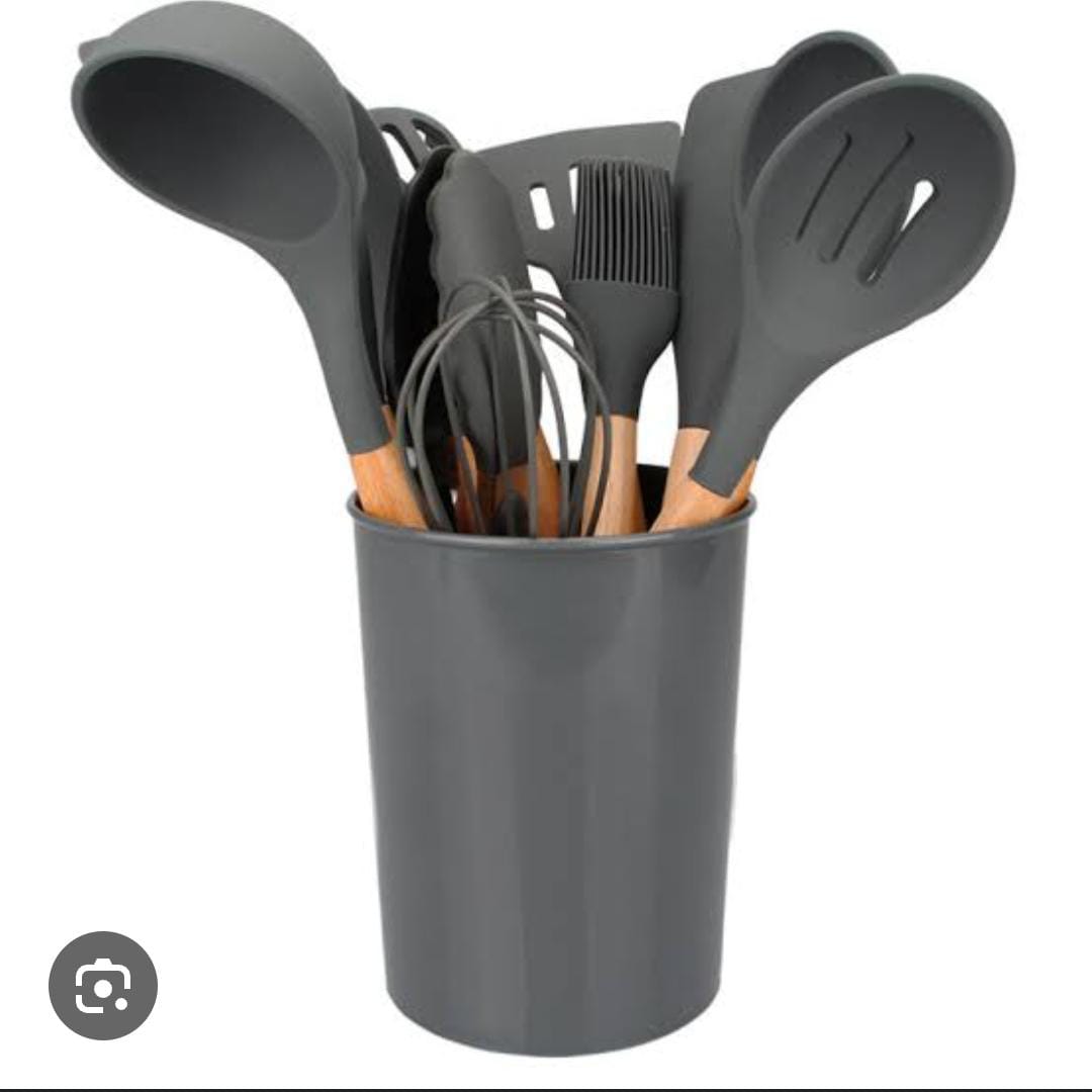 11-Piece Non-Stick Silicone Cooking & Serving Spoon Set