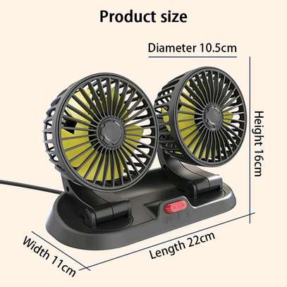2-Speed Double-Headed Vehicle Fan – Car Cigar Lighter DC Powered