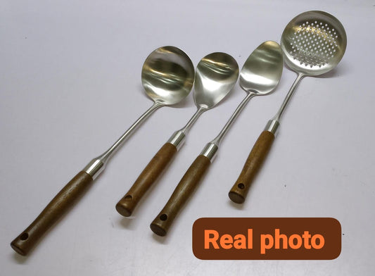 38cm Long Wooden Handle Serving Spoon 1PC