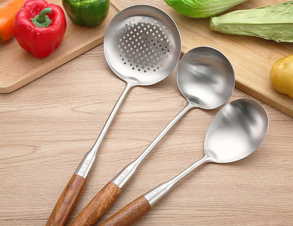 38cm Long Wooden Handle Serving Spoon 1PC