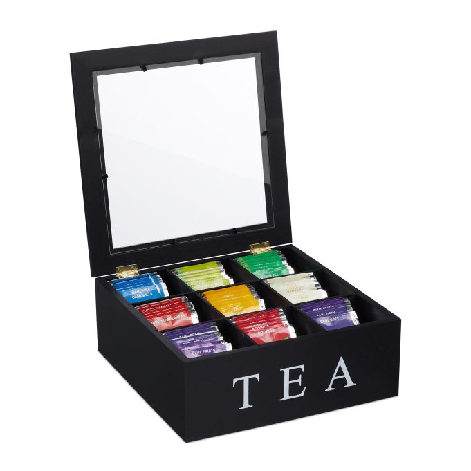 9-Grid Tea Bag Organizer Box