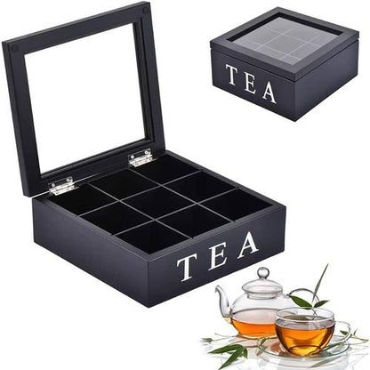 9-Grid Tea Bag Organizer Box