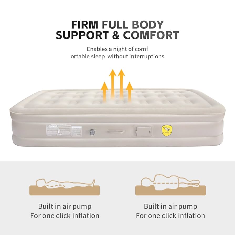 Double Size Self-Inflating Bed Set with Pillows – 200x150x40cm (5x6ft)