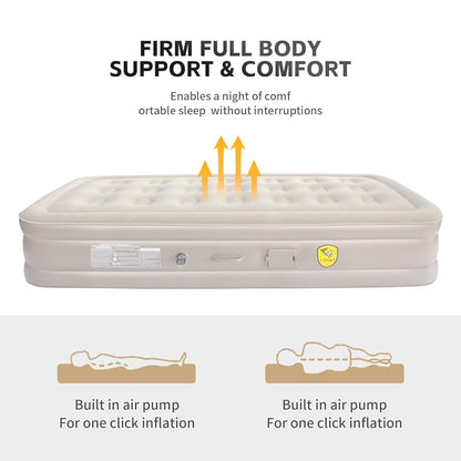 Double Size Self-Inflating Bed Set with Pillows – 200x150x40cm (5x6ft)
