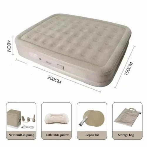 Double Size Self-Inflating Bed Set with Pillows – 200x150x40cm (5x6ft)