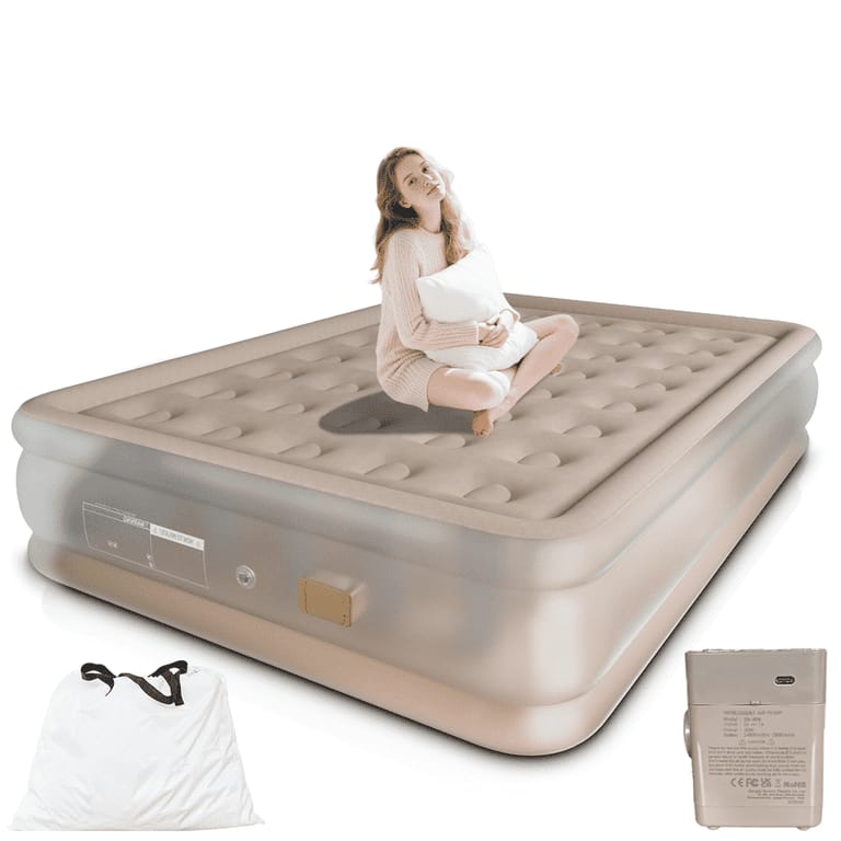 Double Size Self-Inflating Bed Set with Pillows – 200x150x40cm (5x6ft)