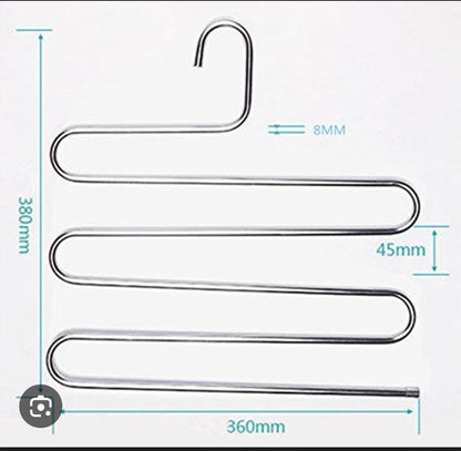 Space-Saving Heavy Stainless Steel Trouser Organizer – Multi-Purpose Hanger