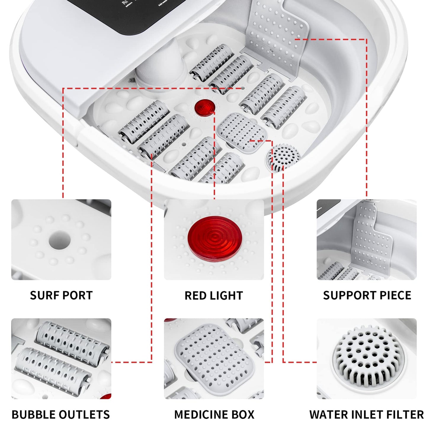 Portable Silicone Folding Electric Foot Bath & Massager