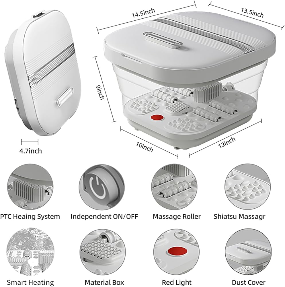 Portable Silicone Folding Electric Foot Bath & Massager