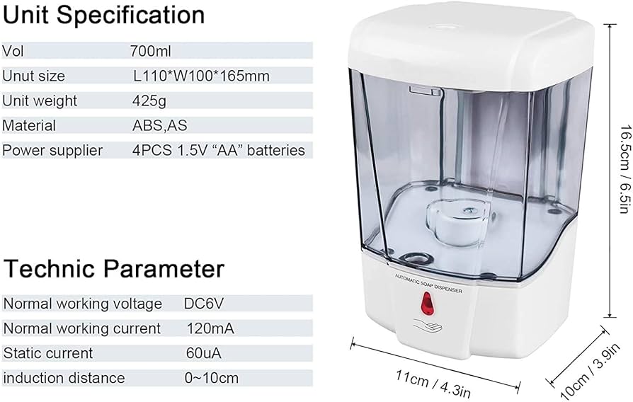 700ml Automatic Soap Dispenser – Touchless Sanitizer Dispenser