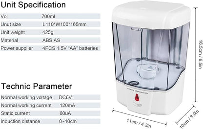700ml Automatic Soap Dispenser – Touchless Sanitizer Dispenser