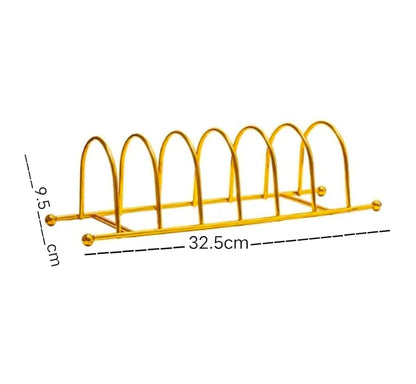 Metallic Gold 7-Slot Plate Holder