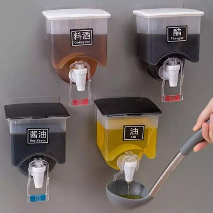Wall-Mounted 750mL Oil & Liquid Dispenser with Tap