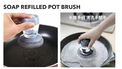 Automatic Soap-Dispensing Scouring Pot