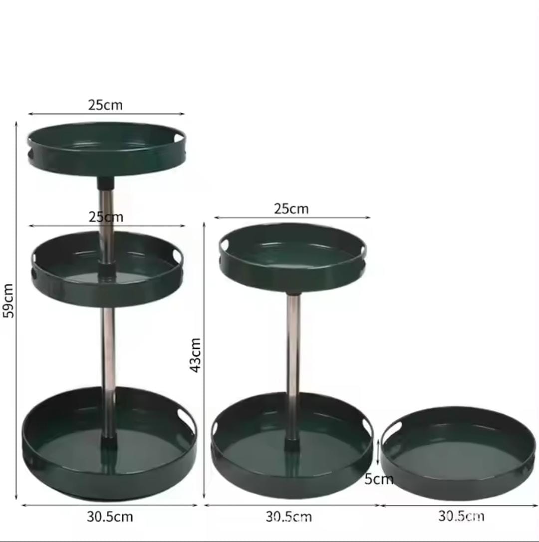 3-Tier Rotating Shelving Unit – Green
