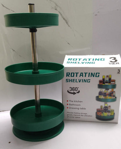 3-Tier Rotating Shelving Unit – Green