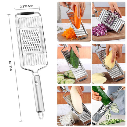 New Generation 4-in-1 Stainless Steel Grater with Interchangeable Blades