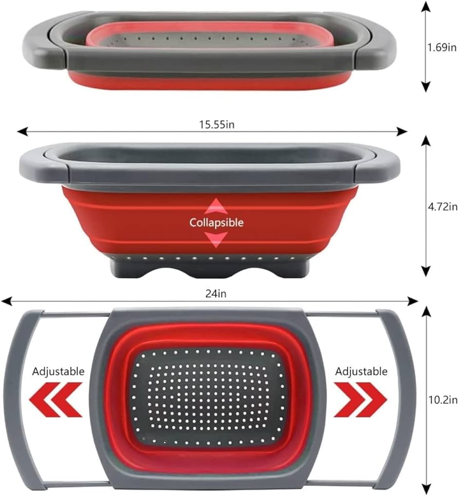 Big Rectangular Expandable Collander with Handles