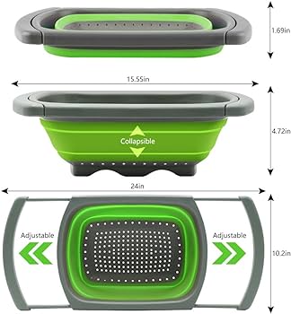 Big Rectangular Expandable Collander with Handles