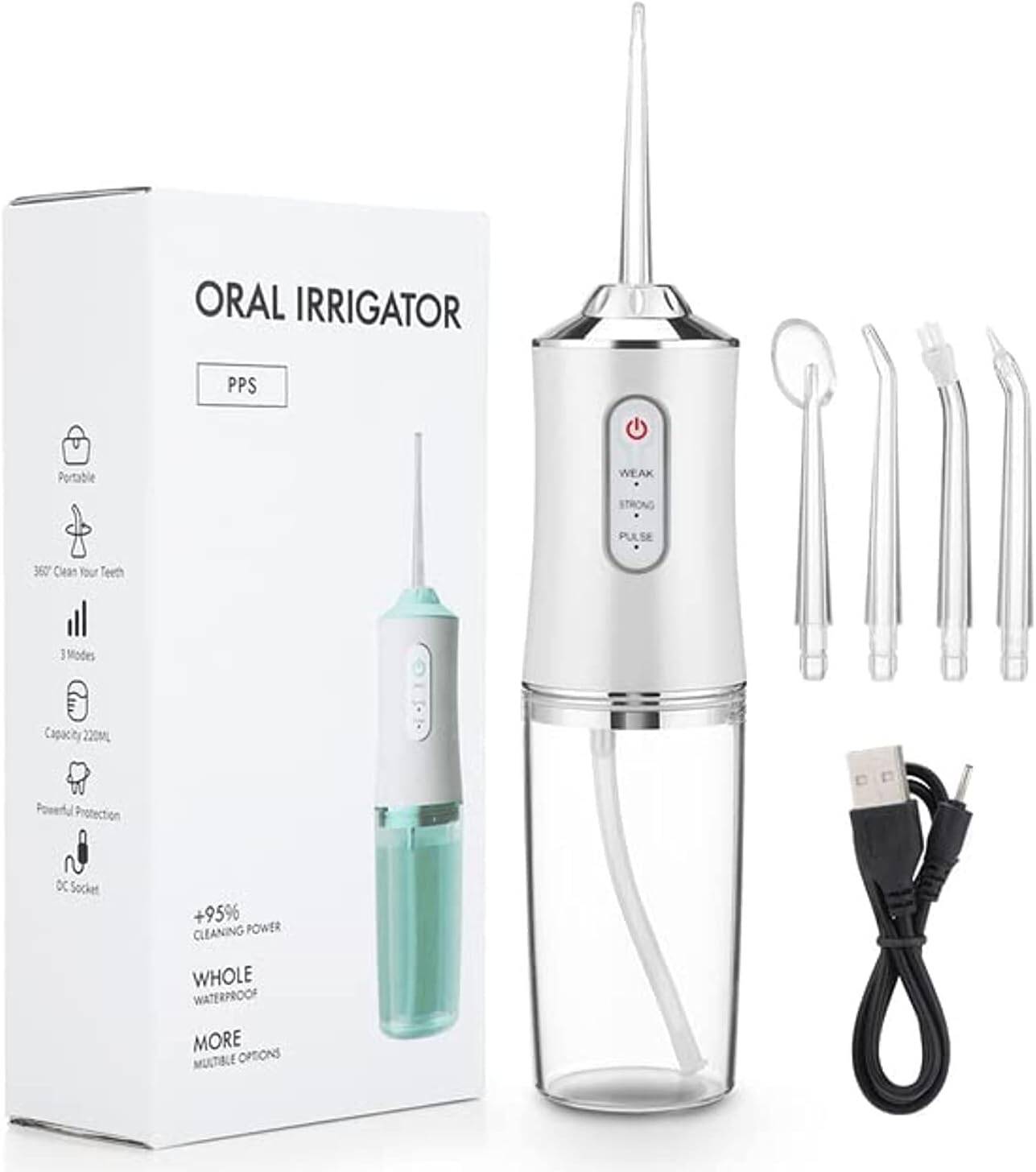 Rechargeable Portable Oral Irrigator with 4 Nozzles