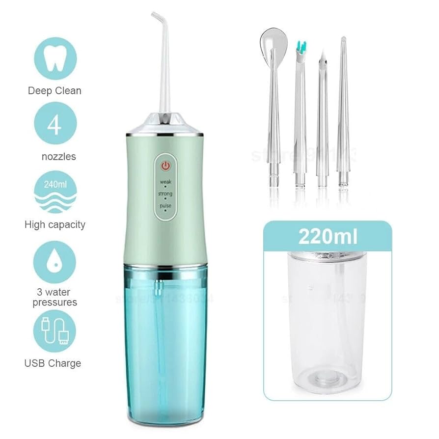 Rechargeable Portable Oral Irrigator with 4 Nozzles