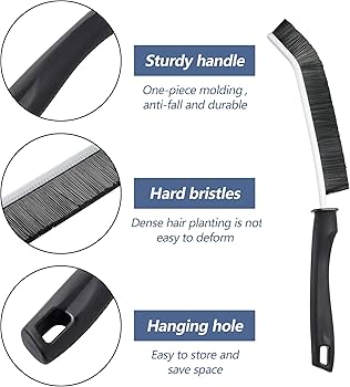 Narrow Crevice Cleaning Brush – 2-Piece Black Set