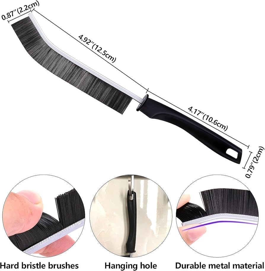 Narrow Crevice Cleaning Brush – 2-Piece Black Set
