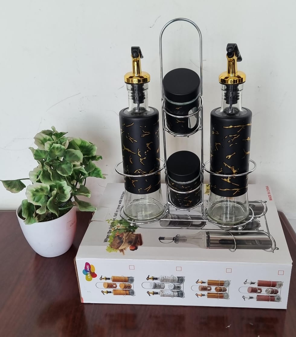 5-in-1 Seasoning Set with Stainless Steel Stand