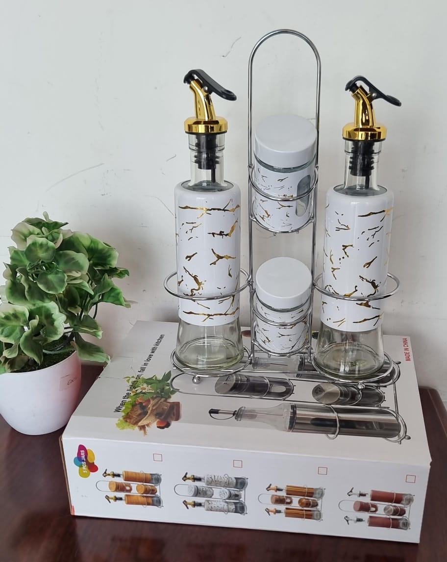 5-in-1 Seasoning Set with Stainless Steel Stand