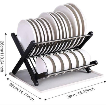 X-Shape Foldable Dish Drainer Rack