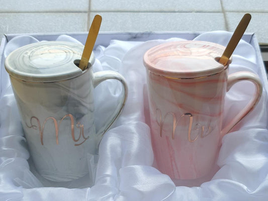 Elegant style Mr & Mrs ceramic gift cup