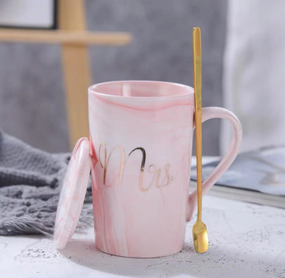 Elegant style Mr & Mrs ceramic gift cup