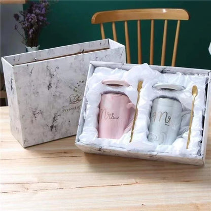 Elegant style Mr & Mrs ceramic gift cup