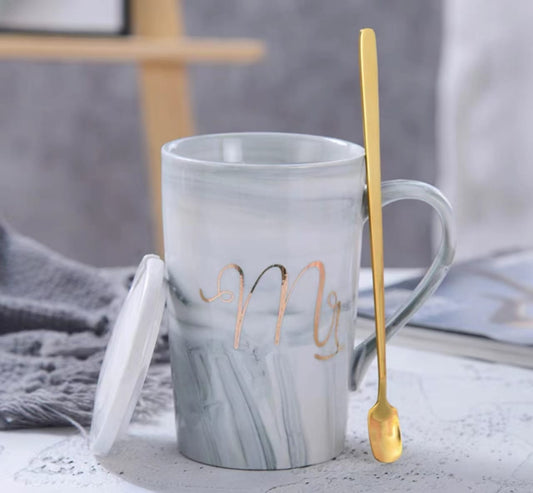 Elegant style Mr & Mrs ceramic gift cup