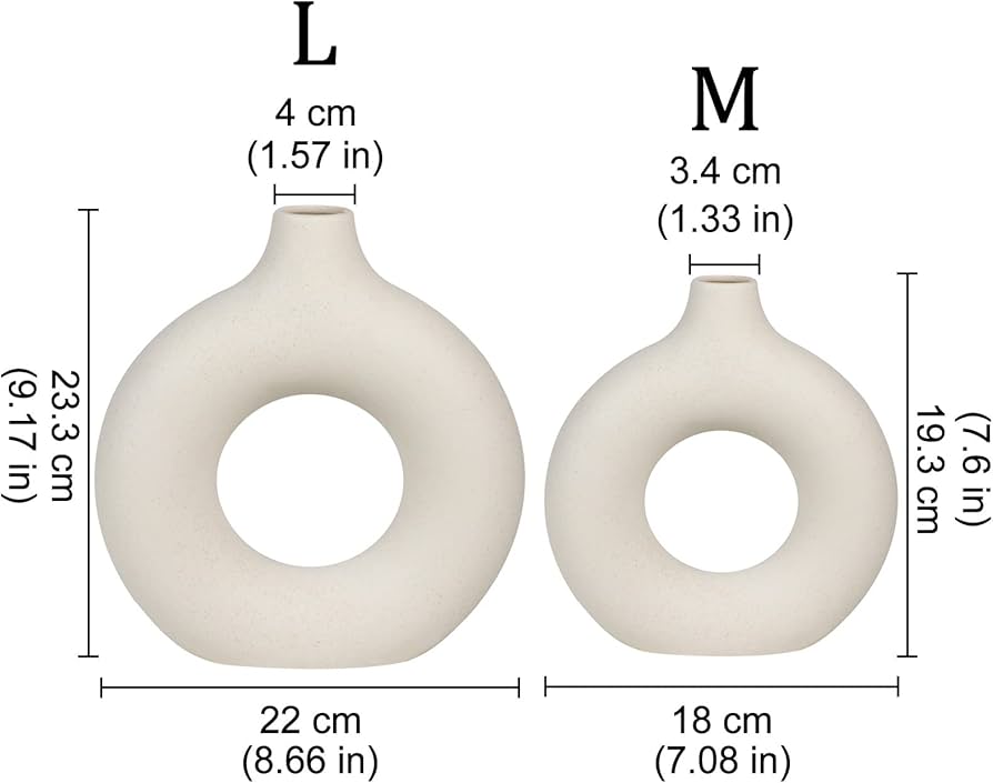 Porcelain Ceramic 2-in-1 Donut Flower Vase