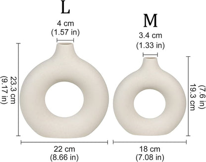 Porcelain Ceramic 2-in-1 Donut Flower Vase