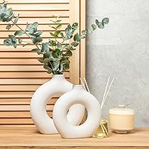 Porcelain Ceramic 2-in-1 Donut Flower Vase