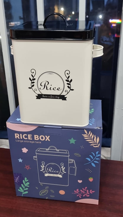 Galvanized Metal Rice Storage Bin – 5kg Capacity